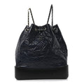 Aged Calfskin Quilted Small Gabrielle Backpack Blue Black