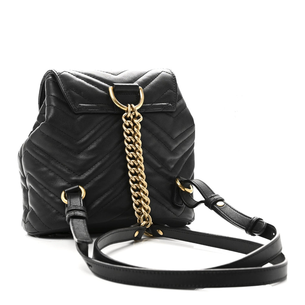 Calfskin Matelasse GG Marmont Flap Backpack Black