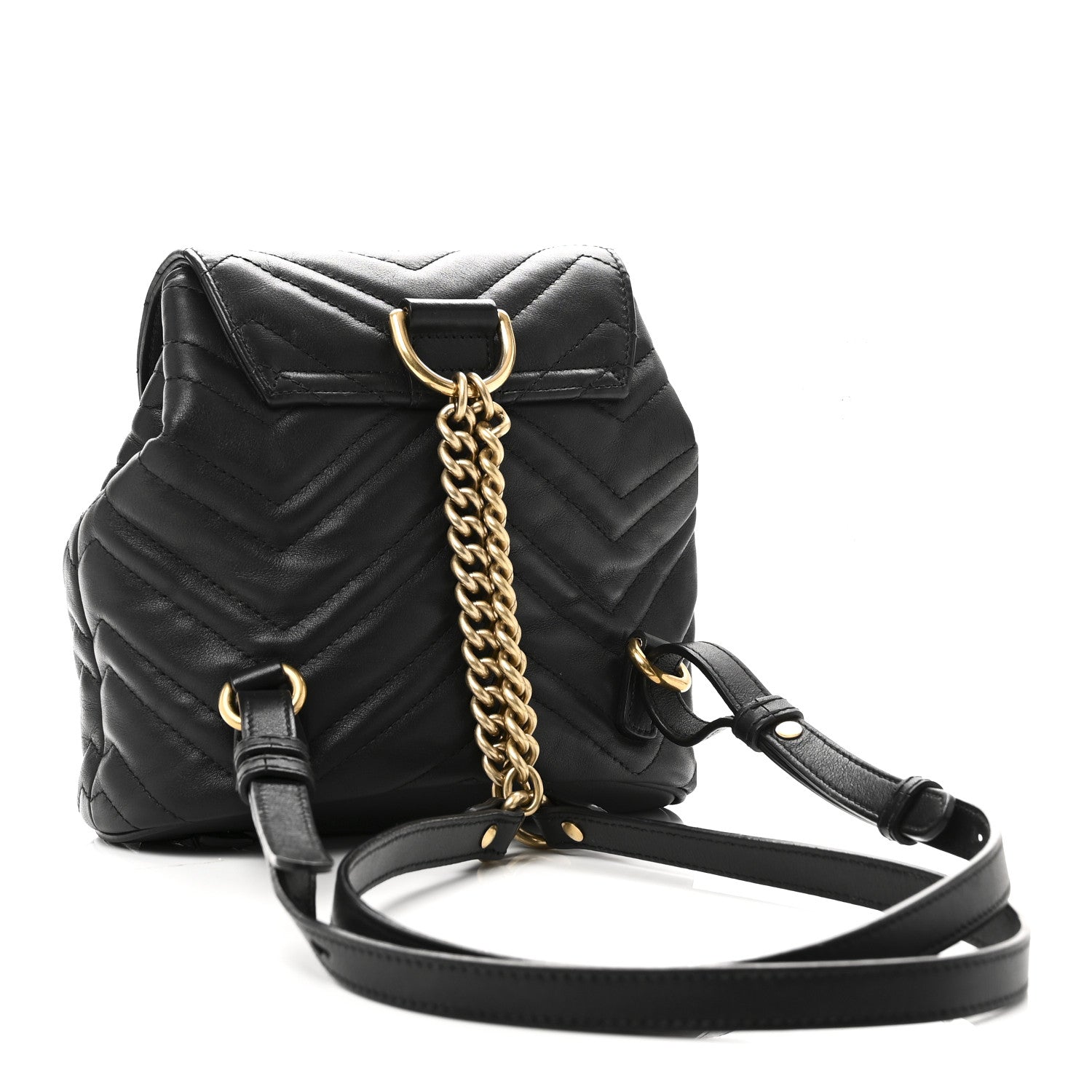 Calfskin Matelasse GG Marmont Flap Backpack Black