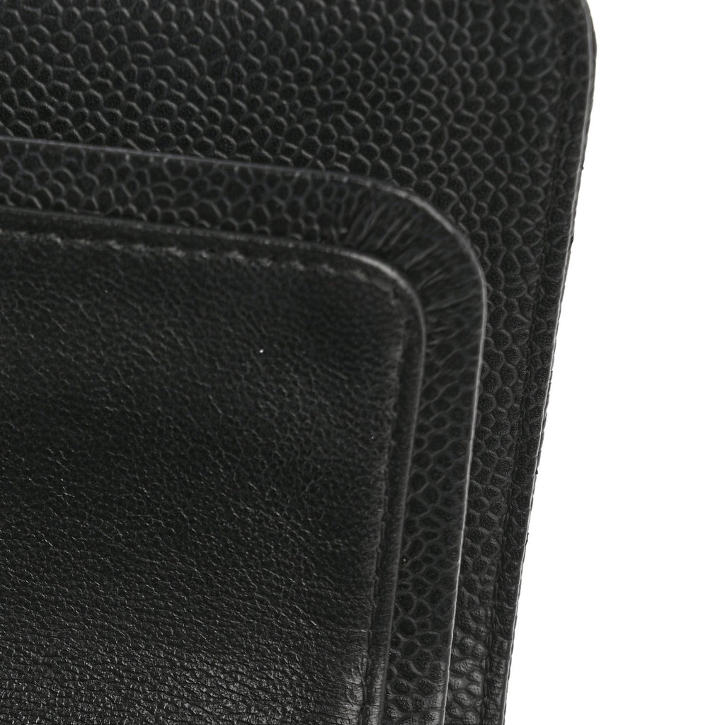 Caviar Quilted Small Double Flap Black