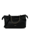 Mellow Nappa Medium Donut Chain Flamenco Knot Clutch Black