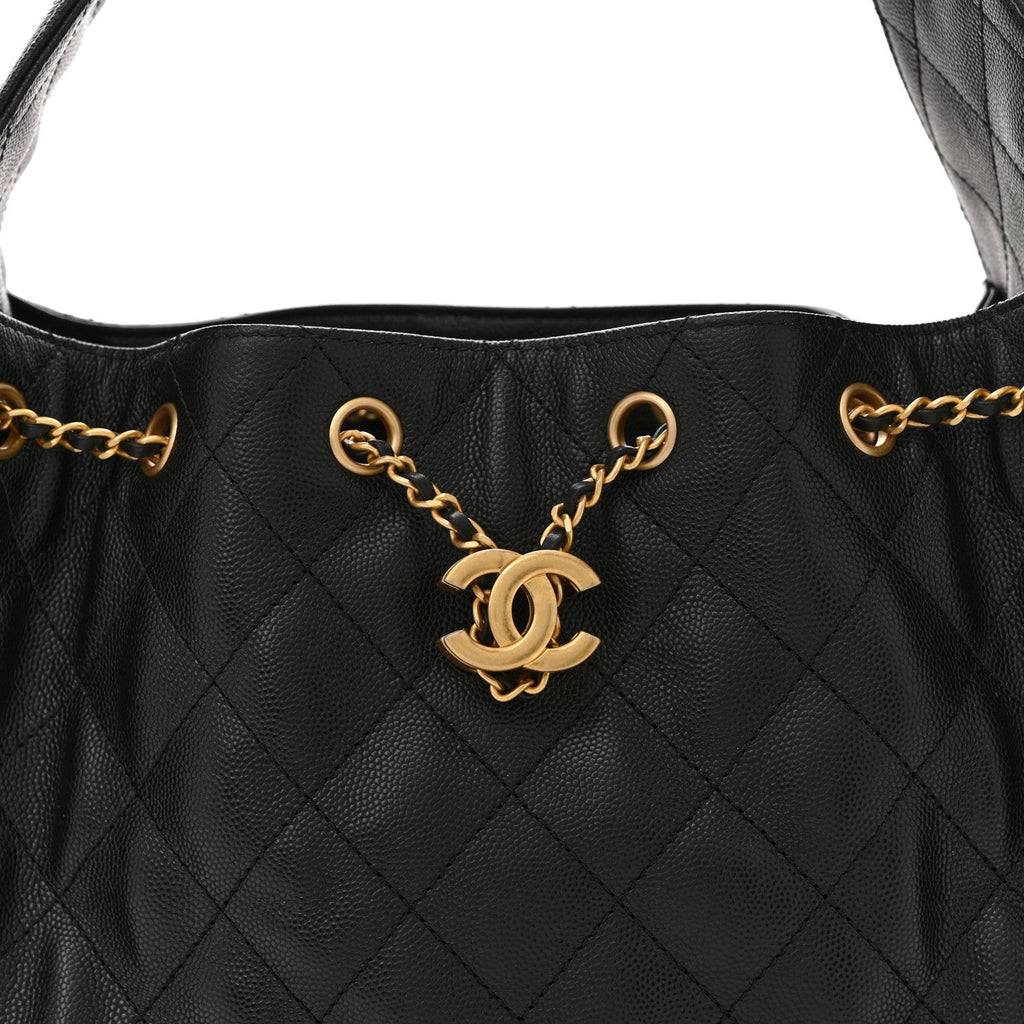 Caviar Quilted Small Chanel 25 Handbag Black