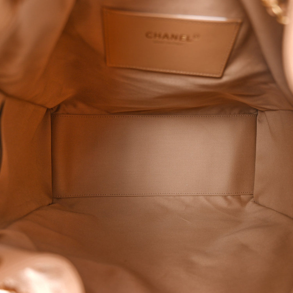Caviar Quilted Medium Chanel 25 Handbag Beige