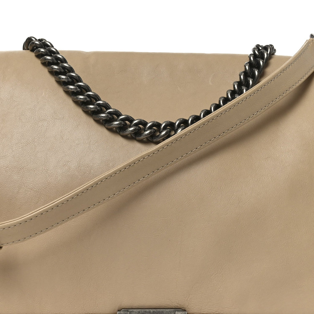 Calfskin Large Boy Reverso Flap  Beige