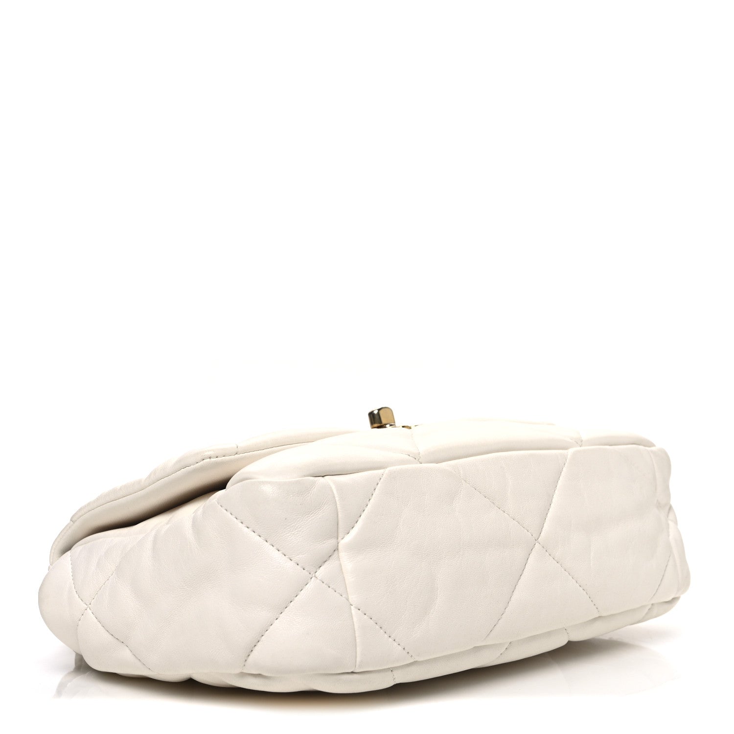 Goatskin Quilted Medium Chanel 19 Flap White
