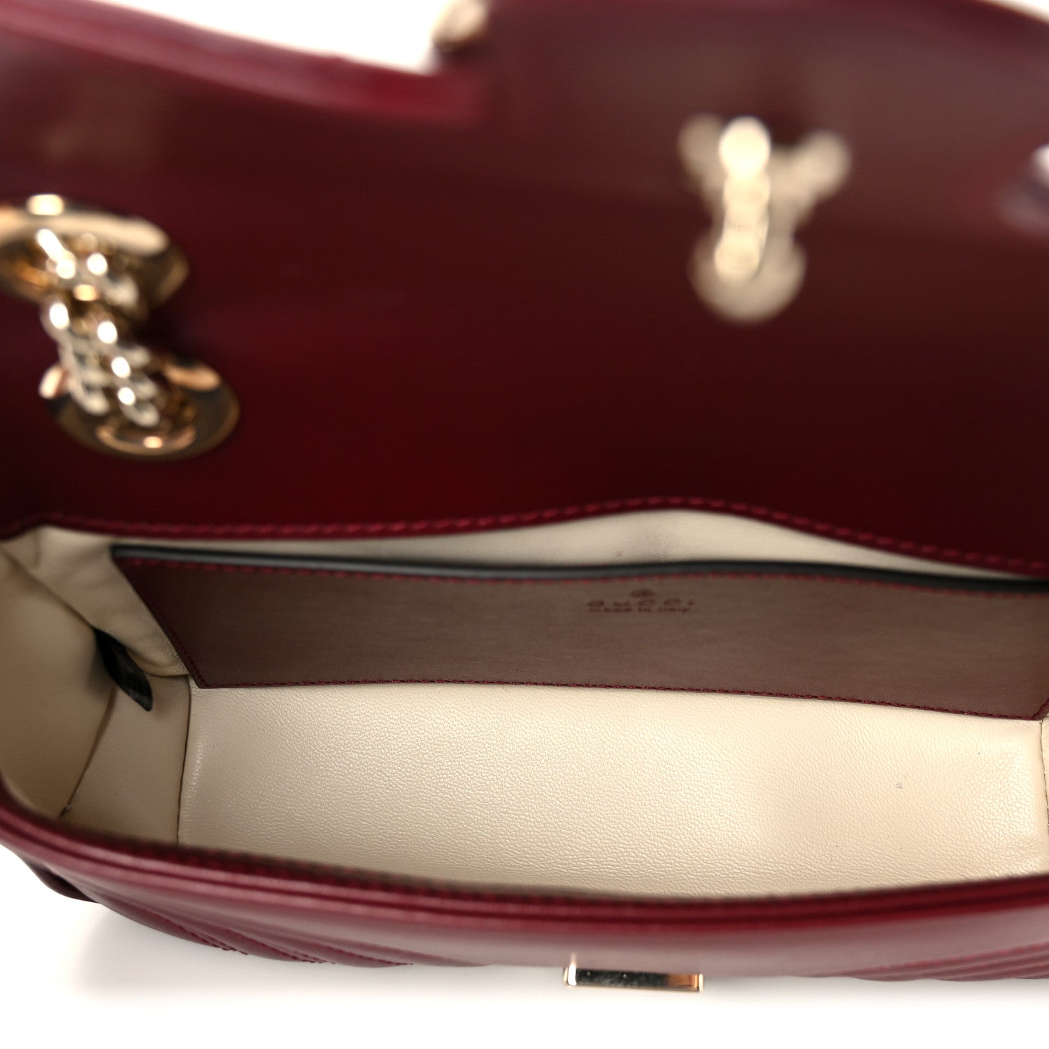 Calfskin Matelasse Small GG Marmont Shoulder Bag Rosso Ancora Red
