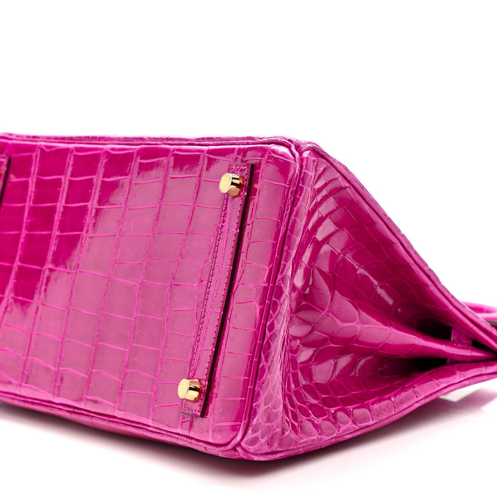 Shiny Niloticus Crocodile Birkin 30 Rose Scheherazade