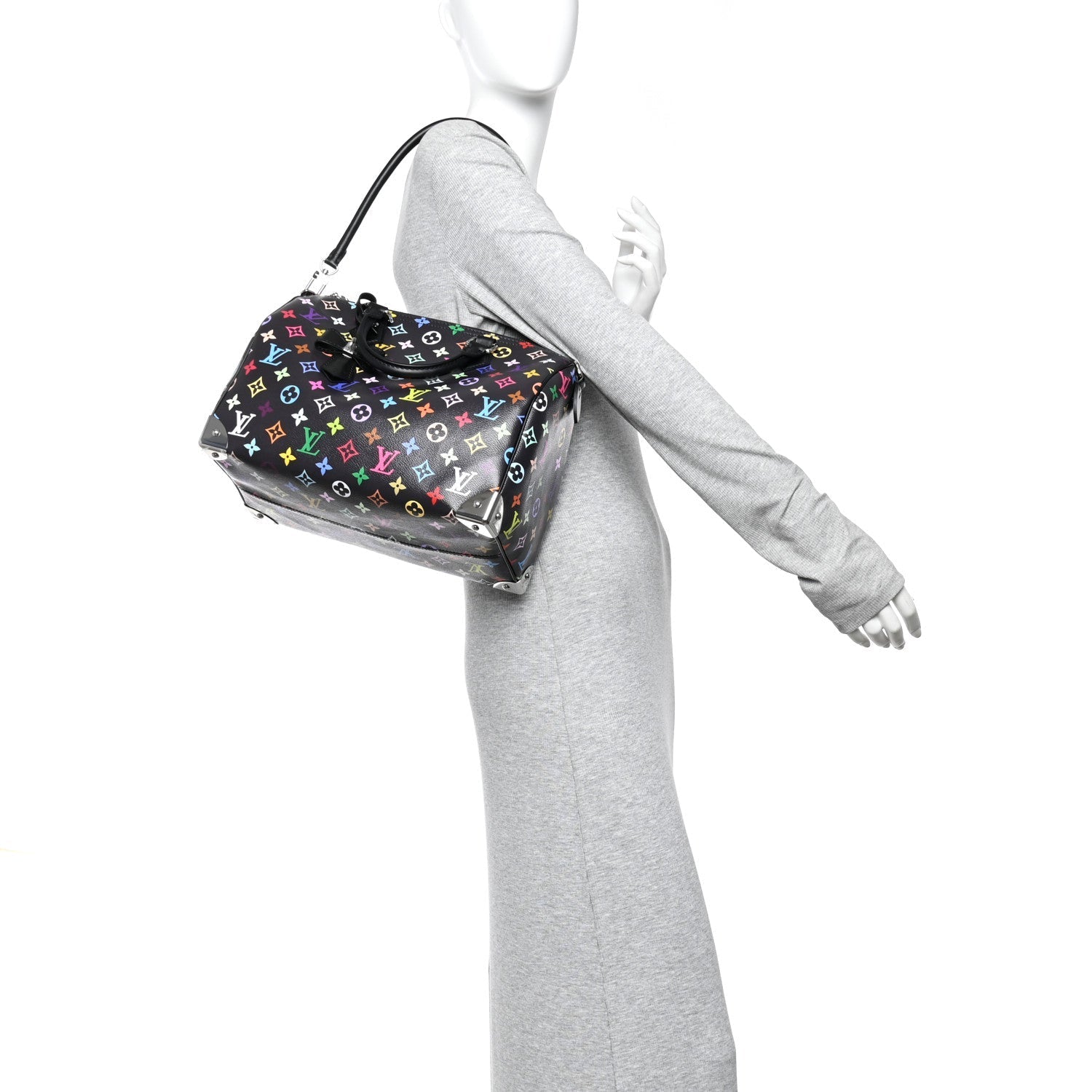 LV X TM Monogram Multicolor Speedy Soft 30 Black