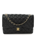 Caviar Quilted Jumbo Double Flap Black