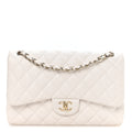 Caviar Quilted Jumbo Double Flap White