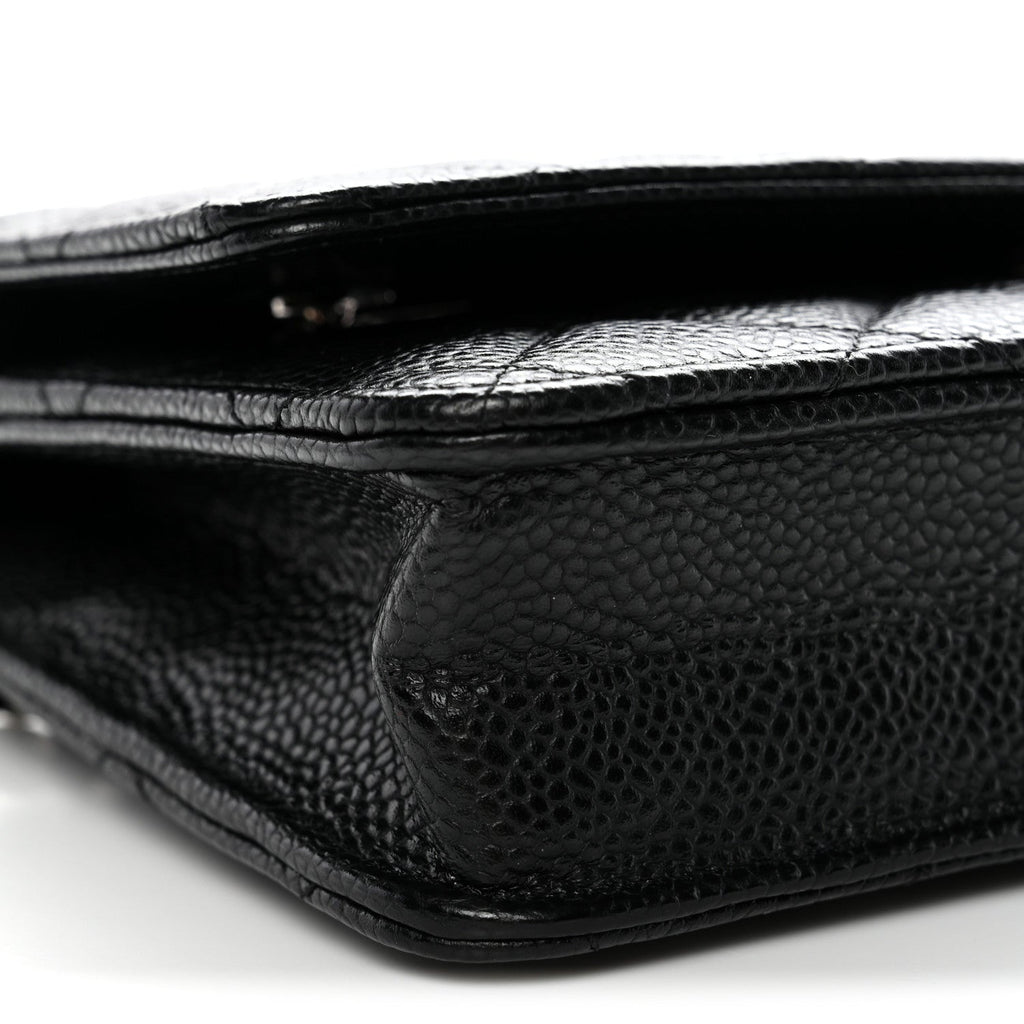 Caviar Quilted Wallet On Chain WOC Black