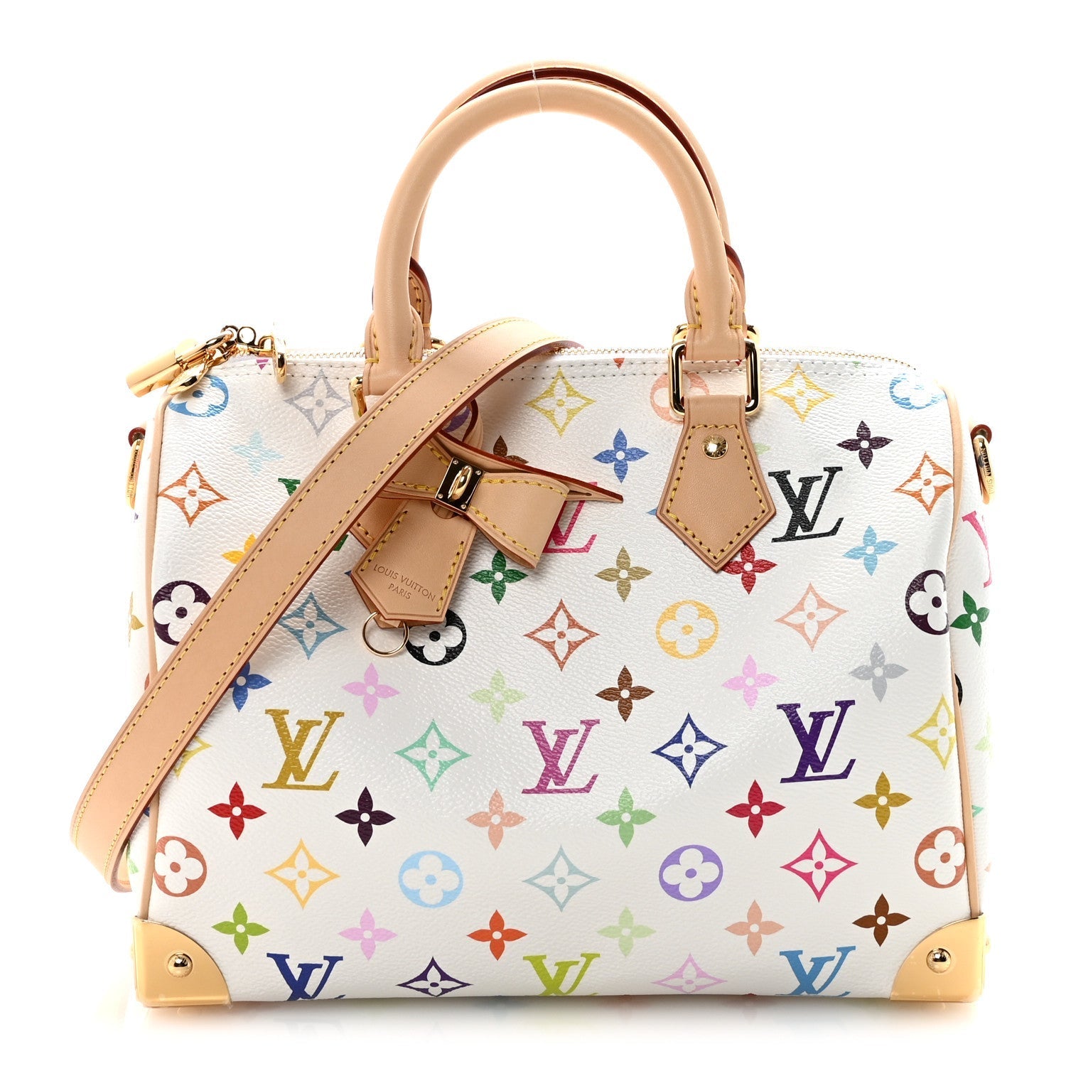 LV X TM Monogram Multicolor Speedy Bandouliere 25 White