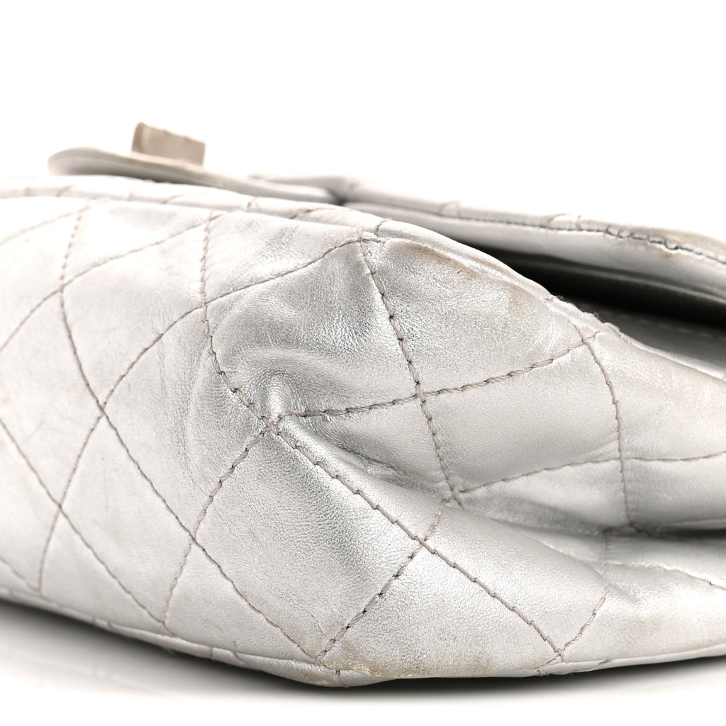 Metallic Lambskin Quilted 2.55 Reissue 227 Flap Silver