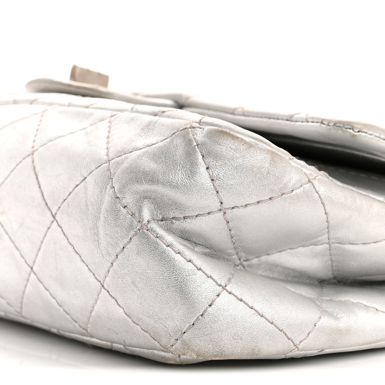 Metallic Lambskin Quilted 2.55 Reissue 227 Flap Silver