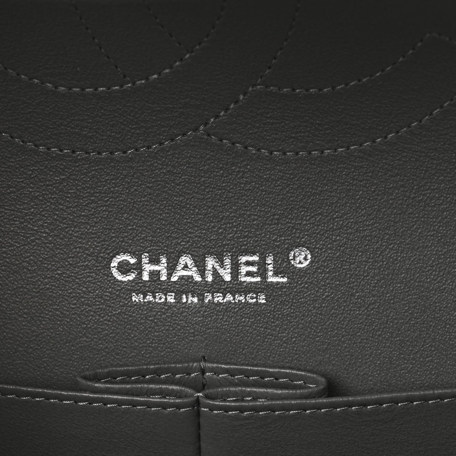 Caviar Quilted Jumbo Double Flap Grey