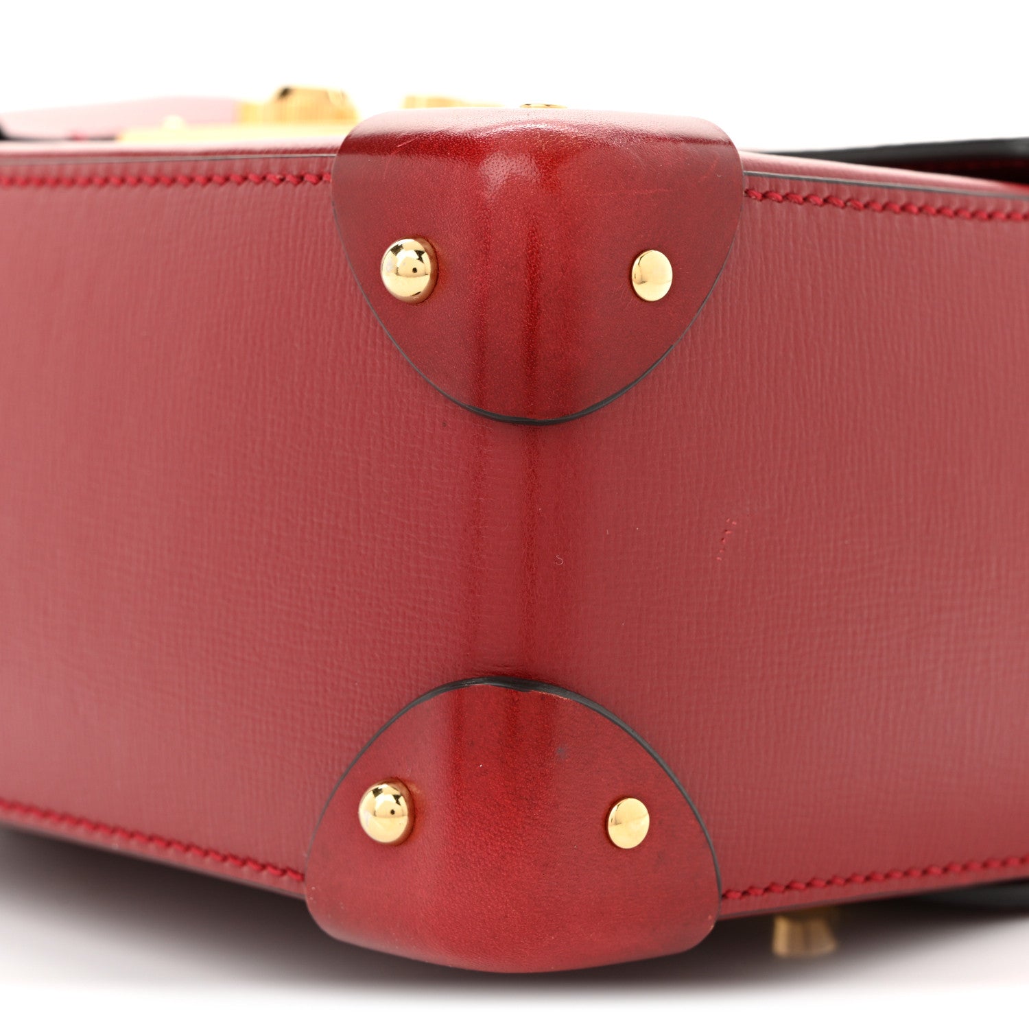 Azalea Calfskin Small Padlock Bamboo Shoulder Bag Romantic Cerise