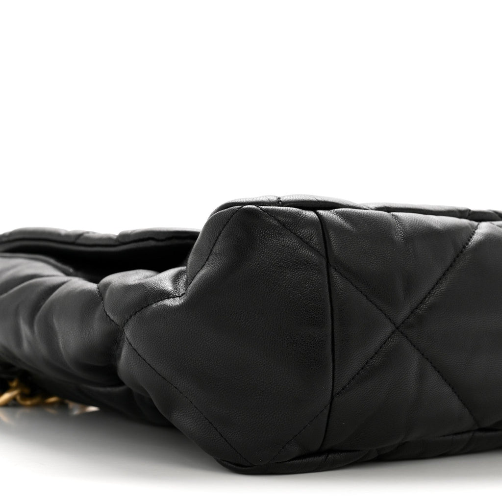 Goatskin Quilted Maxi Chanel 19 Flap Black