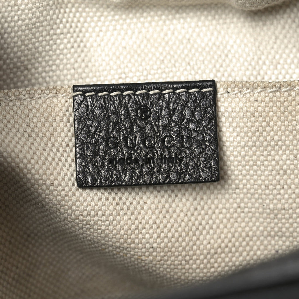 Pebbled Calfskin Small Soho Disco Bag Black