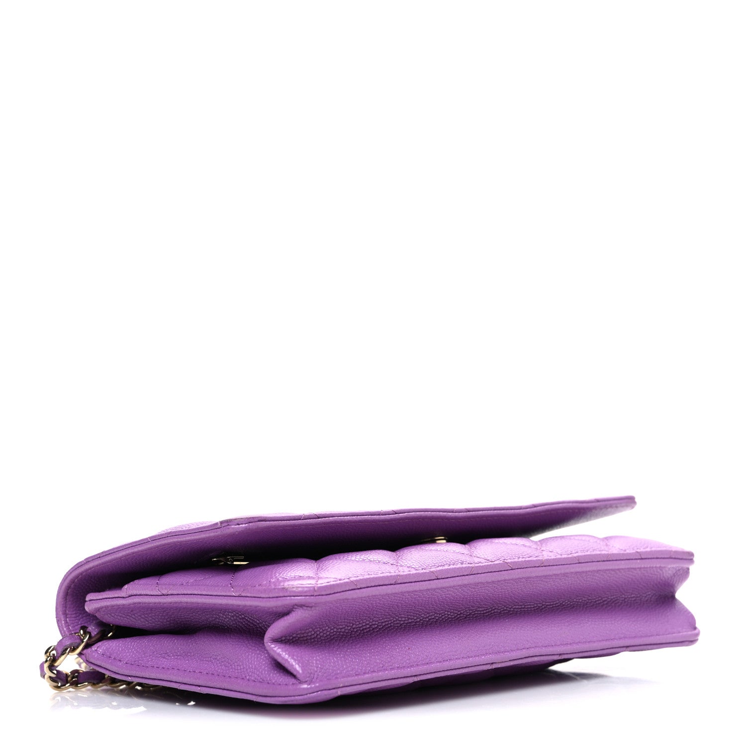 Caviar Quilted Wallet On Chain WOC Purple