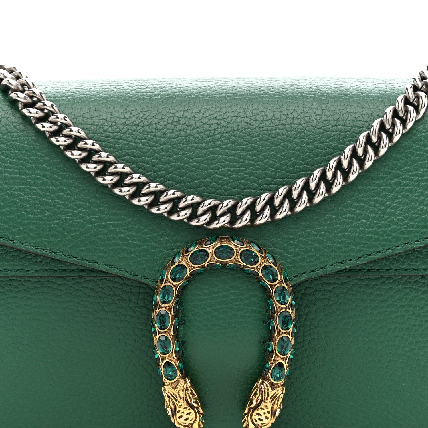 Dollar Calfskin Crystal Small Dionysus Shoulder Bag Emerald