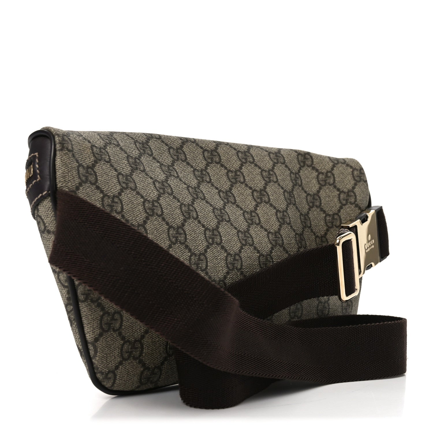 GG Supreme Monogram Belt Bag Dark Brown