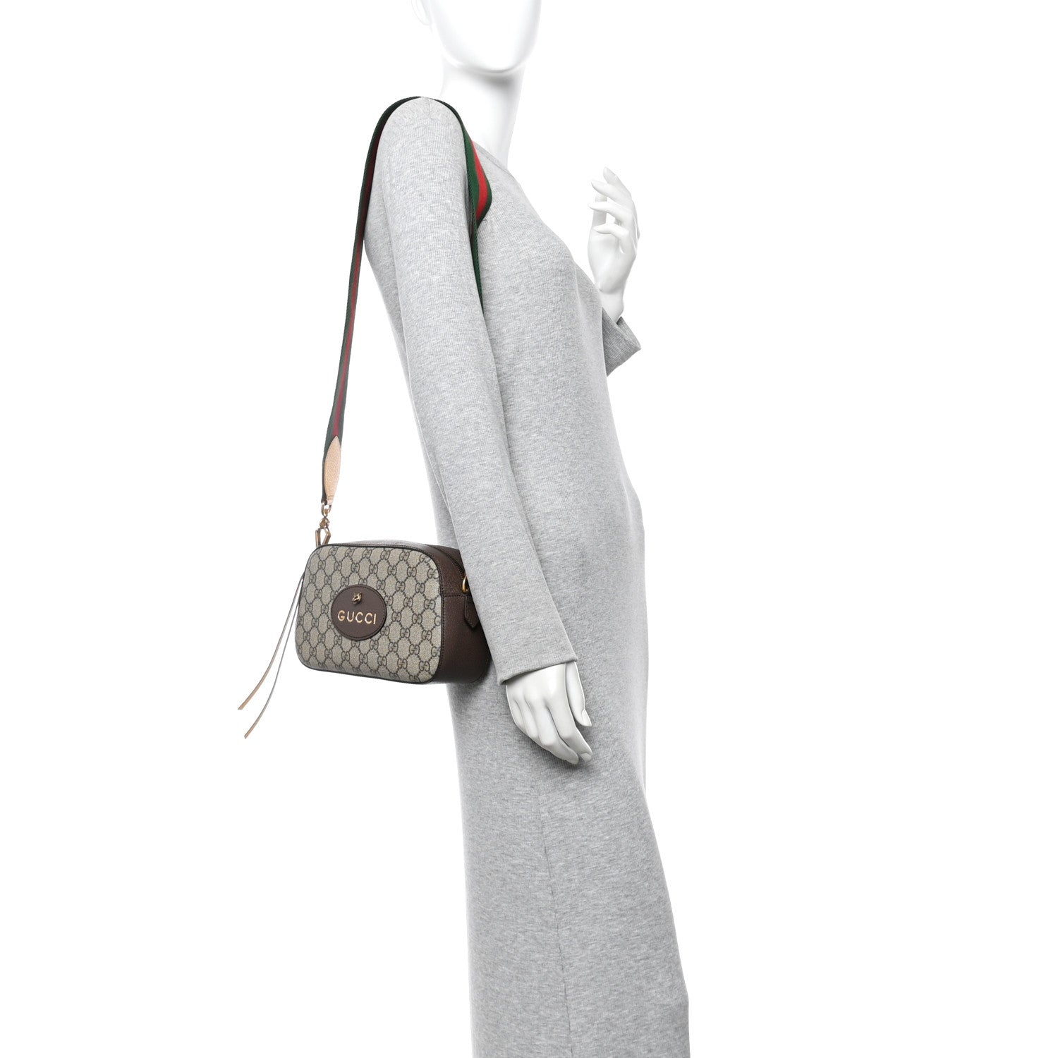 GG Supreme Monogram Web Neo Vintage Shoulder Bag Beige New Acero Crop