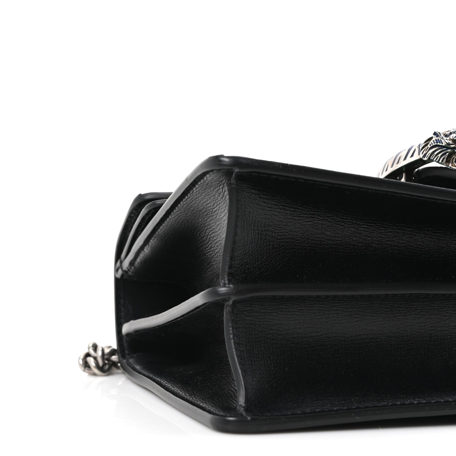 Snakeskin Enamel Small Dionysus Shoulder Bag Green
