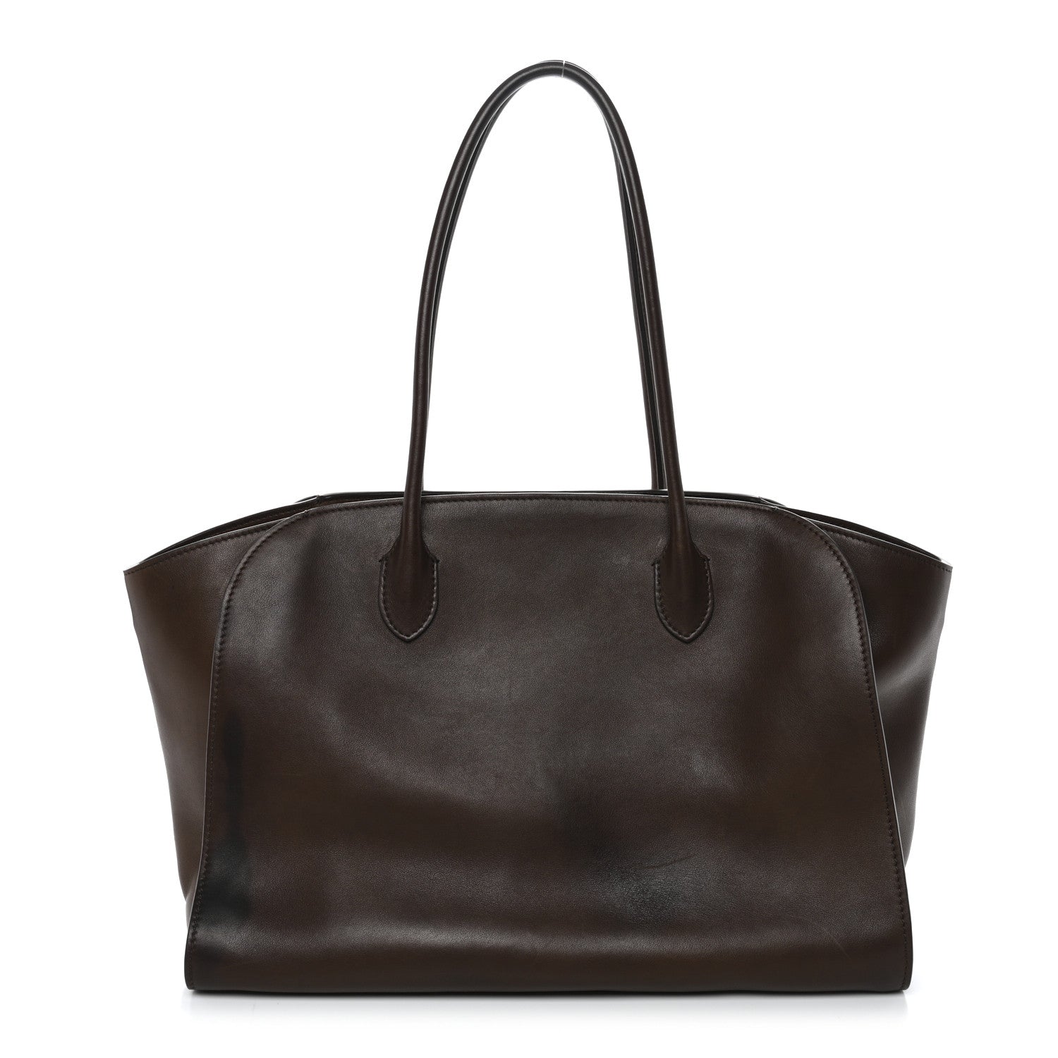 Polished Saddle Calfskin Marlo 14 Dark Brown