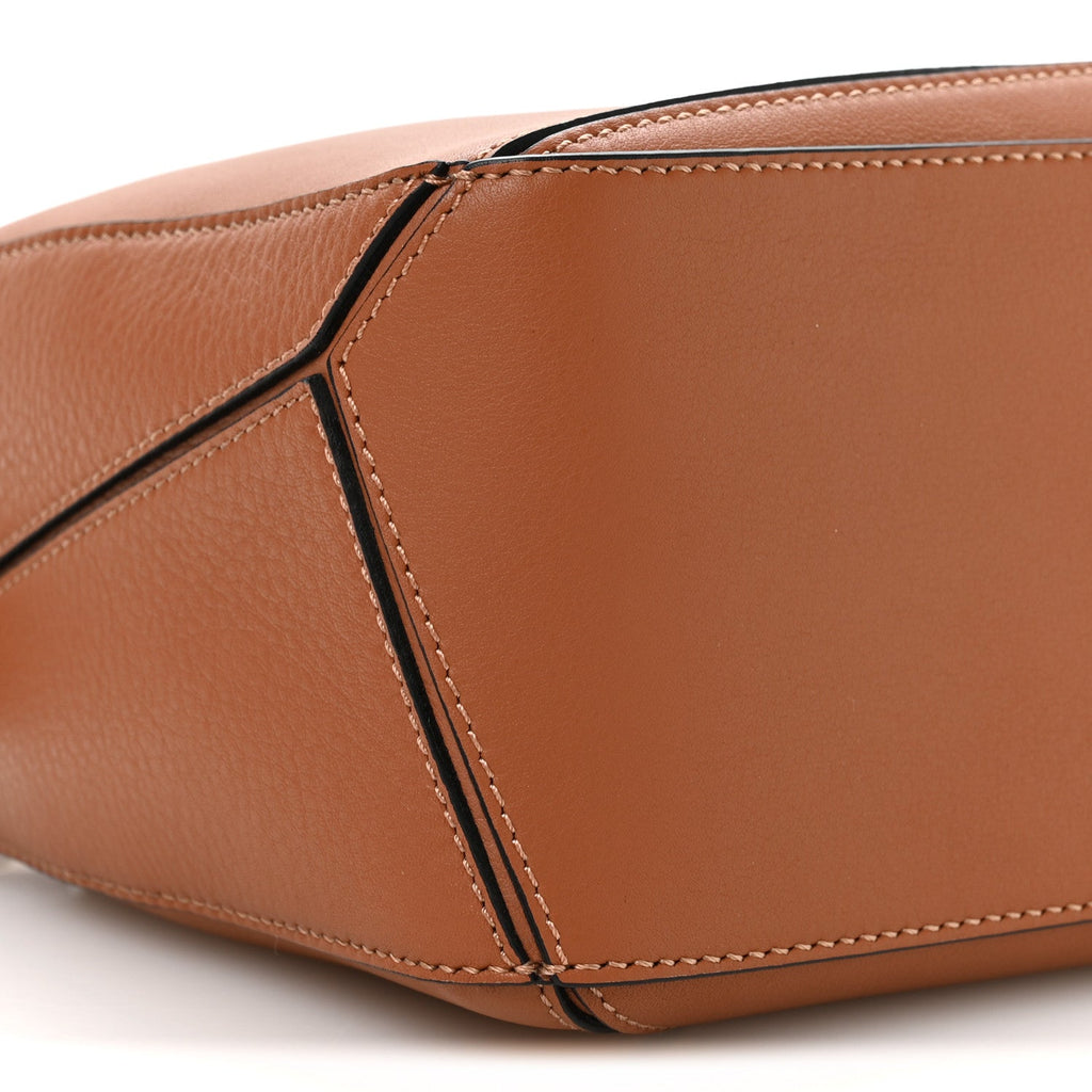 Calfskin Small Puzzle Edge Bag Tan