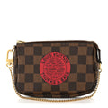 Damier Ebene Complice Trunks and Bags Mini Pochette Accessories Red