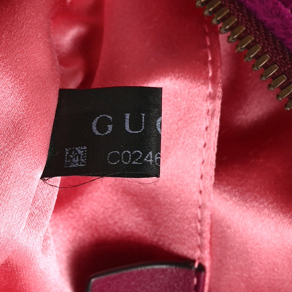 Velvet Matelasse GG Marmont Belt Bag 95 38 Fuchsia Violet Cyclamen