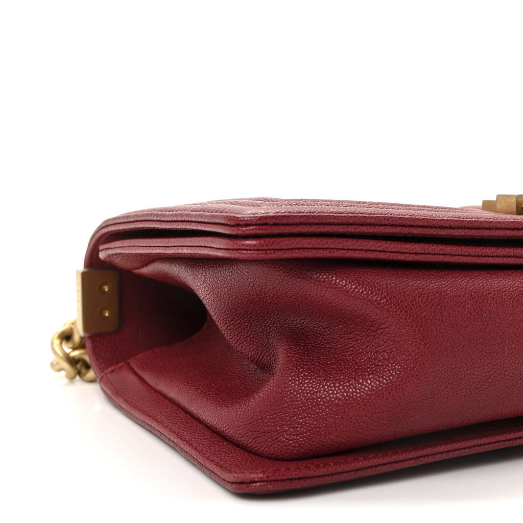 Caviar Quilted Medium Boy Flap Burgundy