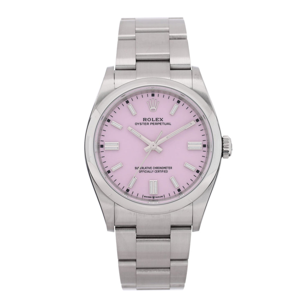 Stainless Steel 36mm Oyster Perpetual Watch Candy Pink 126000
