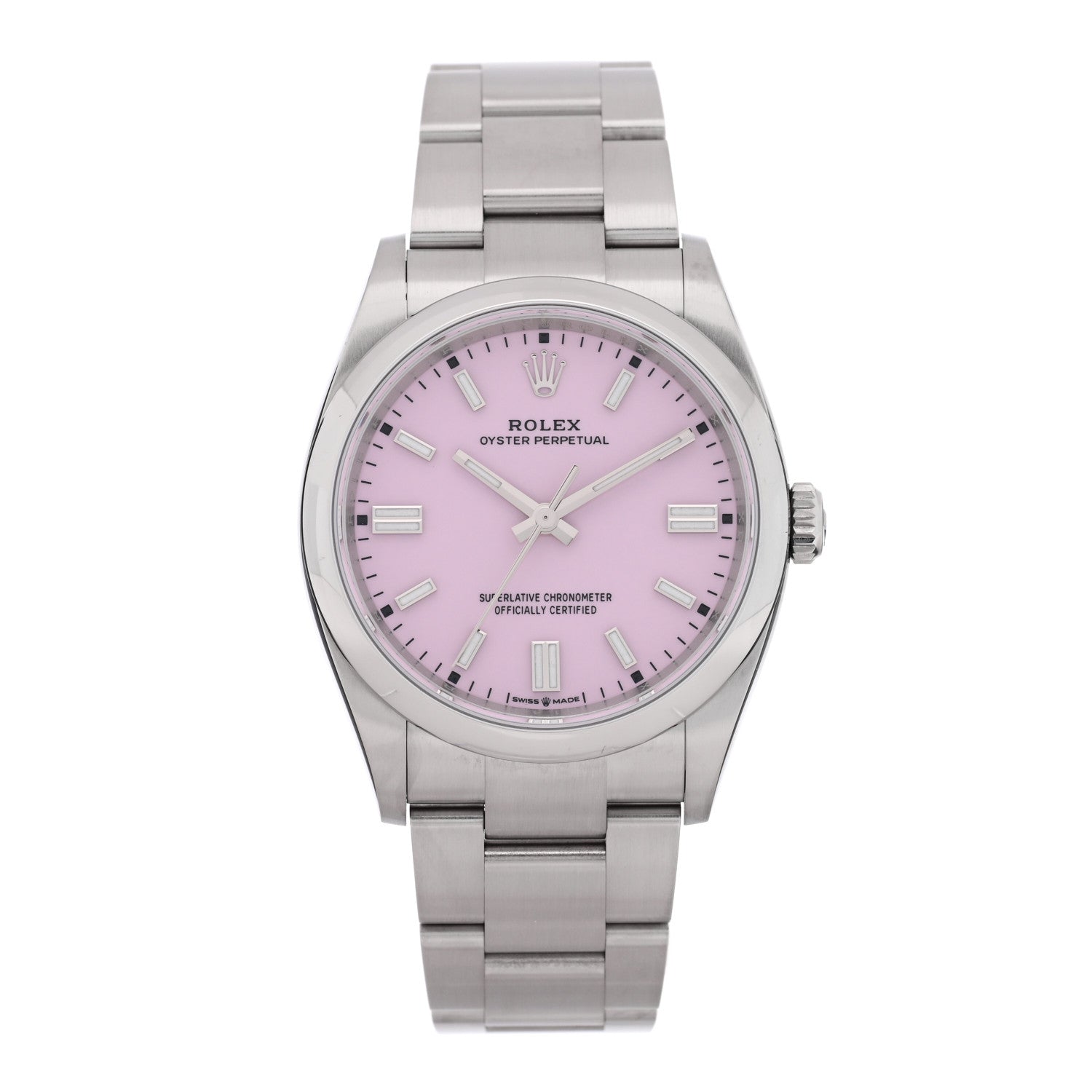 Stainless Steel 36mm Oyster Perpetual Watch Candy Pink 126000