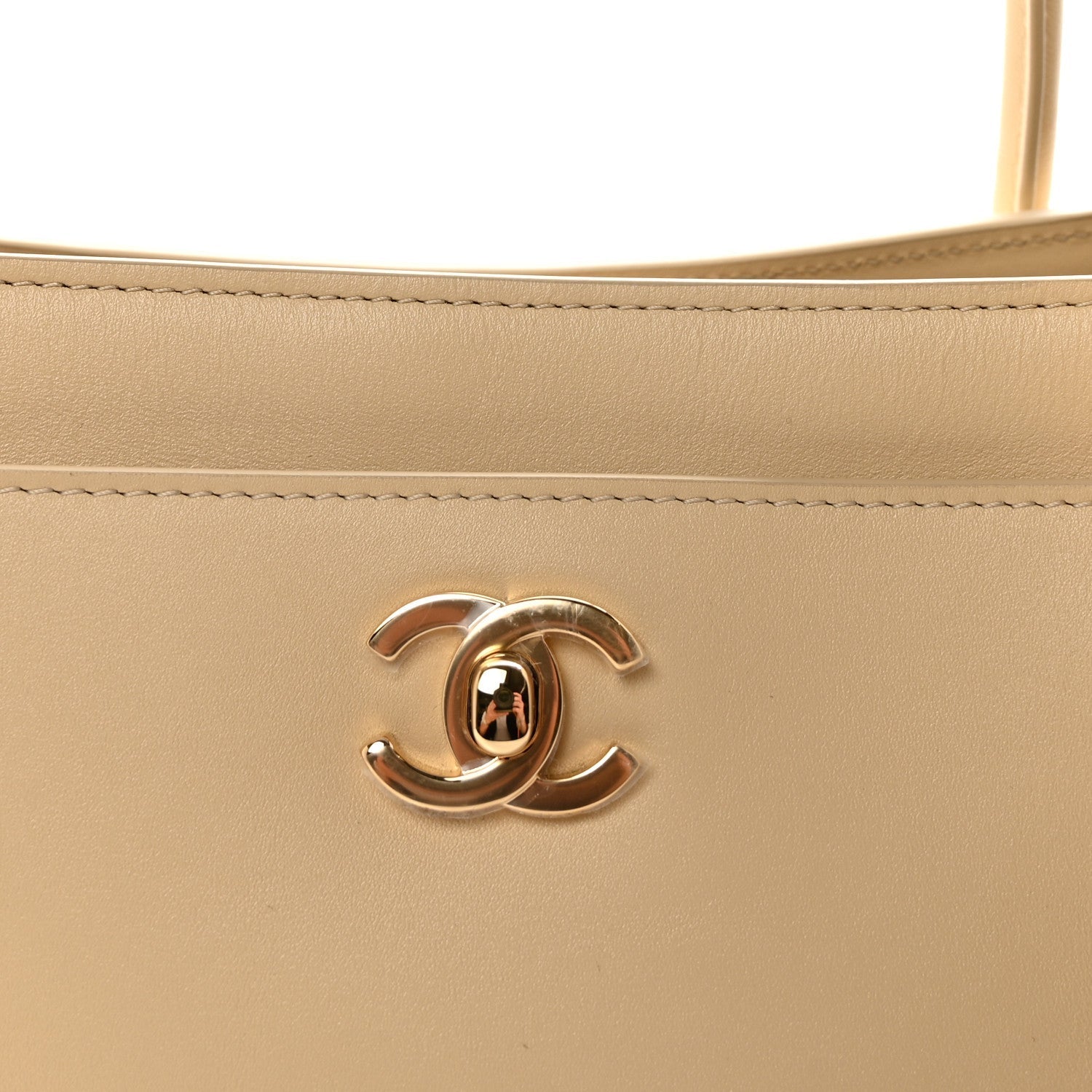 Calfskin Archetype Small Shopping Tote Beige