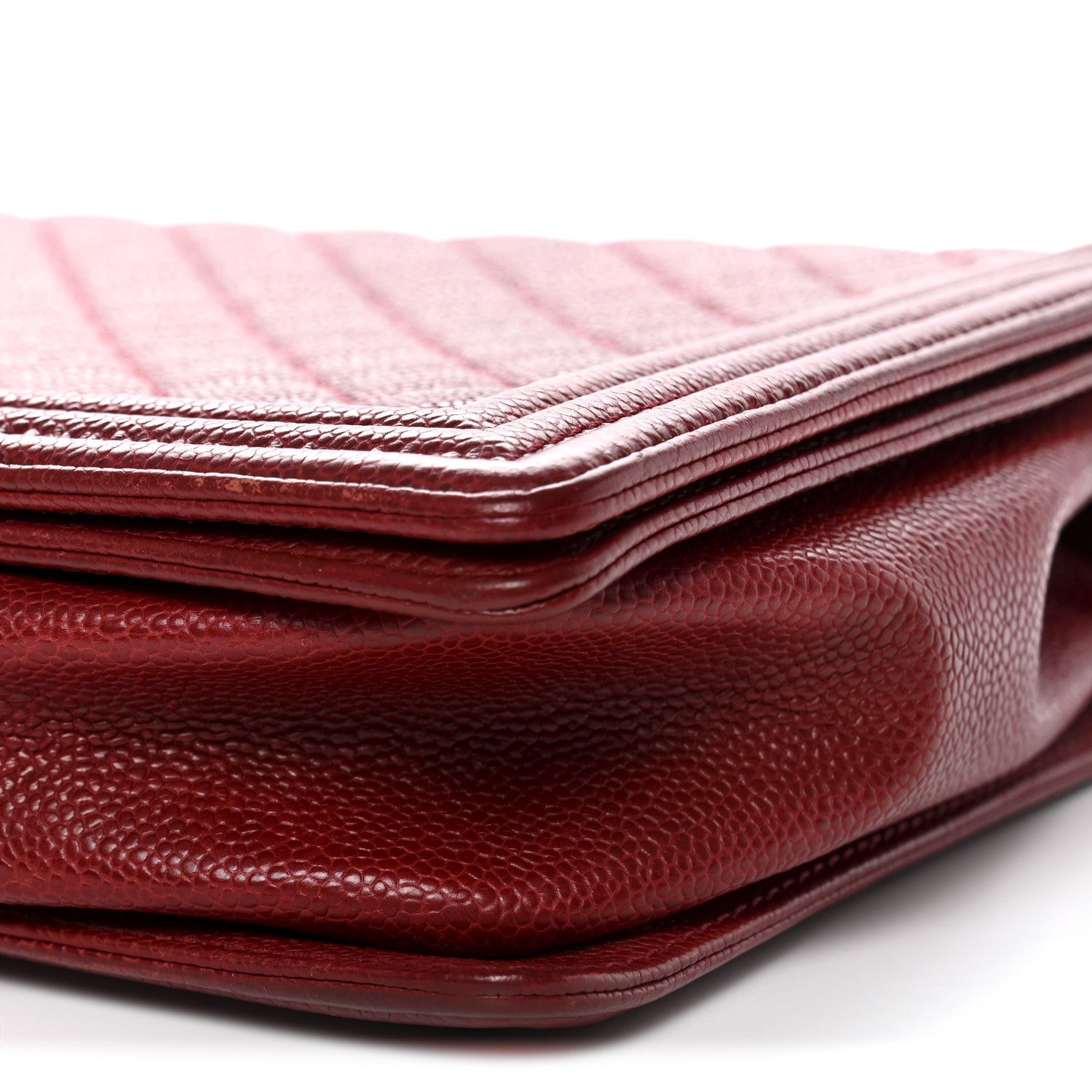 Caviar Quilted Large Boy Flap Dark Red