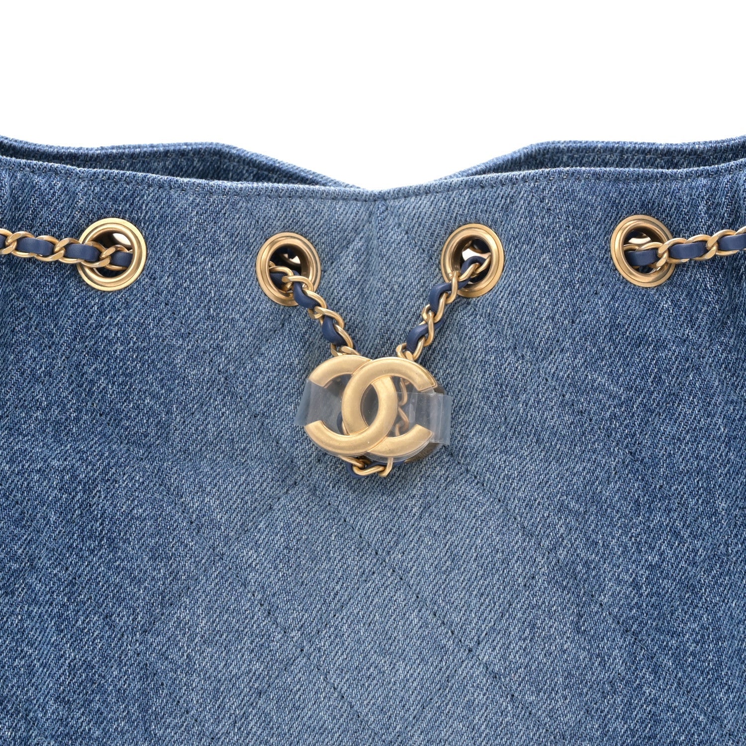 Washed Denim Quilted Mini Chanel 25 Handbag Blue