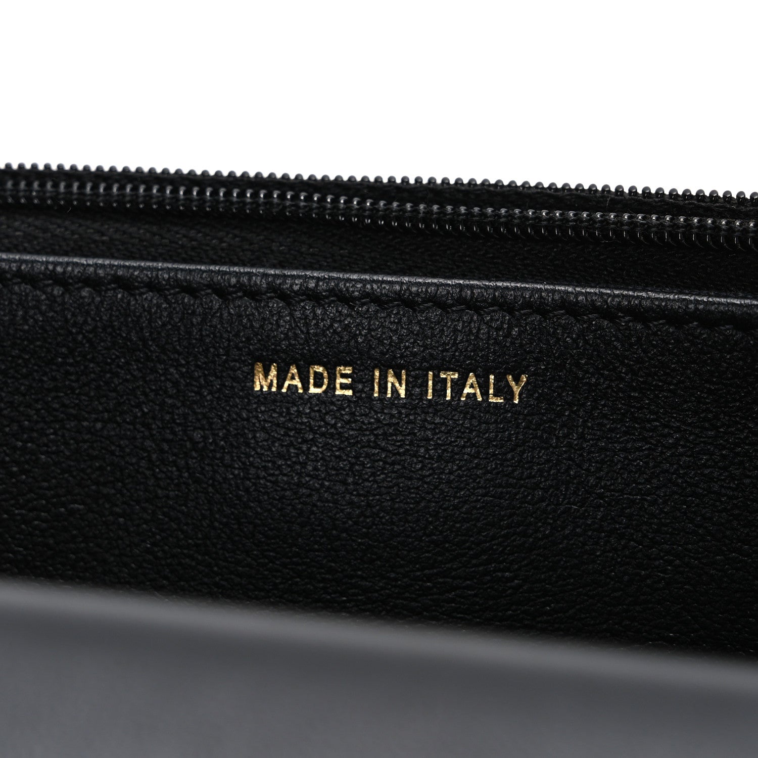 Lambskin Quilted Lion Motif Wallet On Chain WOC Black