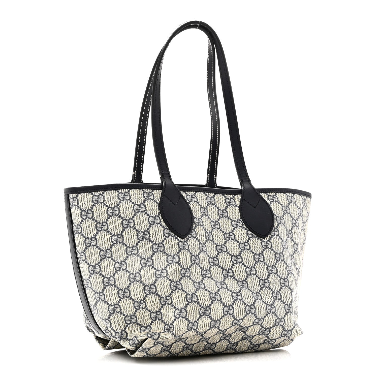 GG Supreme Monogram Denim Small Totissima Reversible Tote Beige Blue