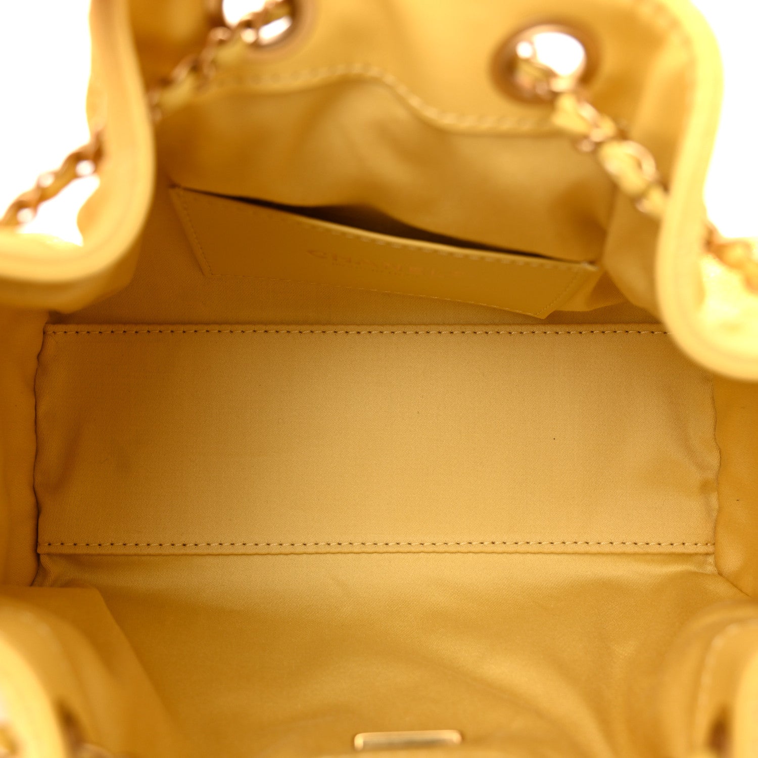 Suede Quilted Mini Chanel 25 Handbag Yellow