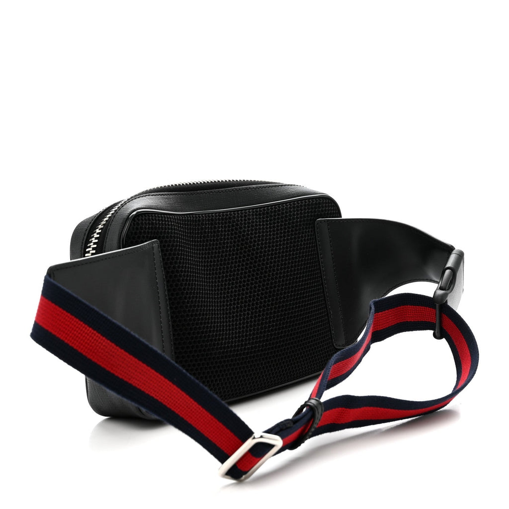 Soft GG Supreme Monogram Web Belt Bag Black Grey