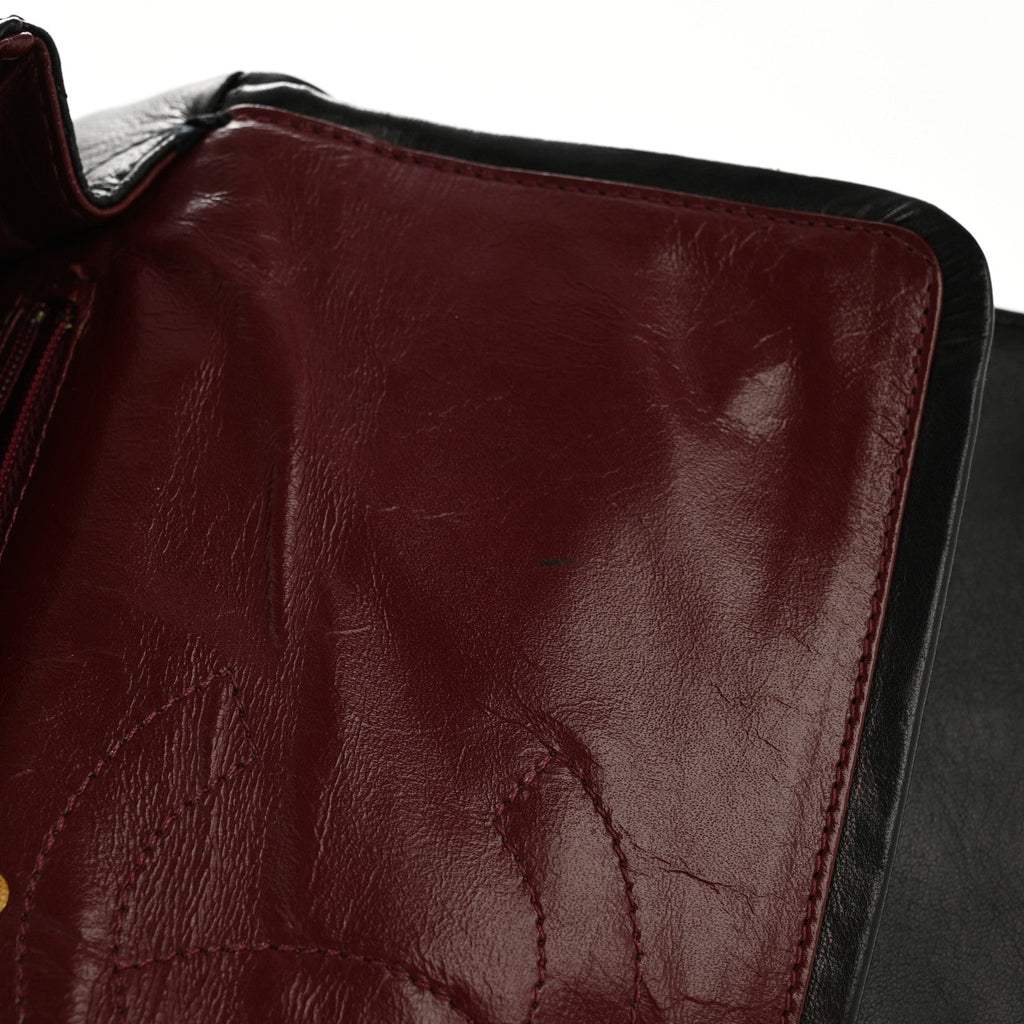 Lambskin Medium Double Flap Black