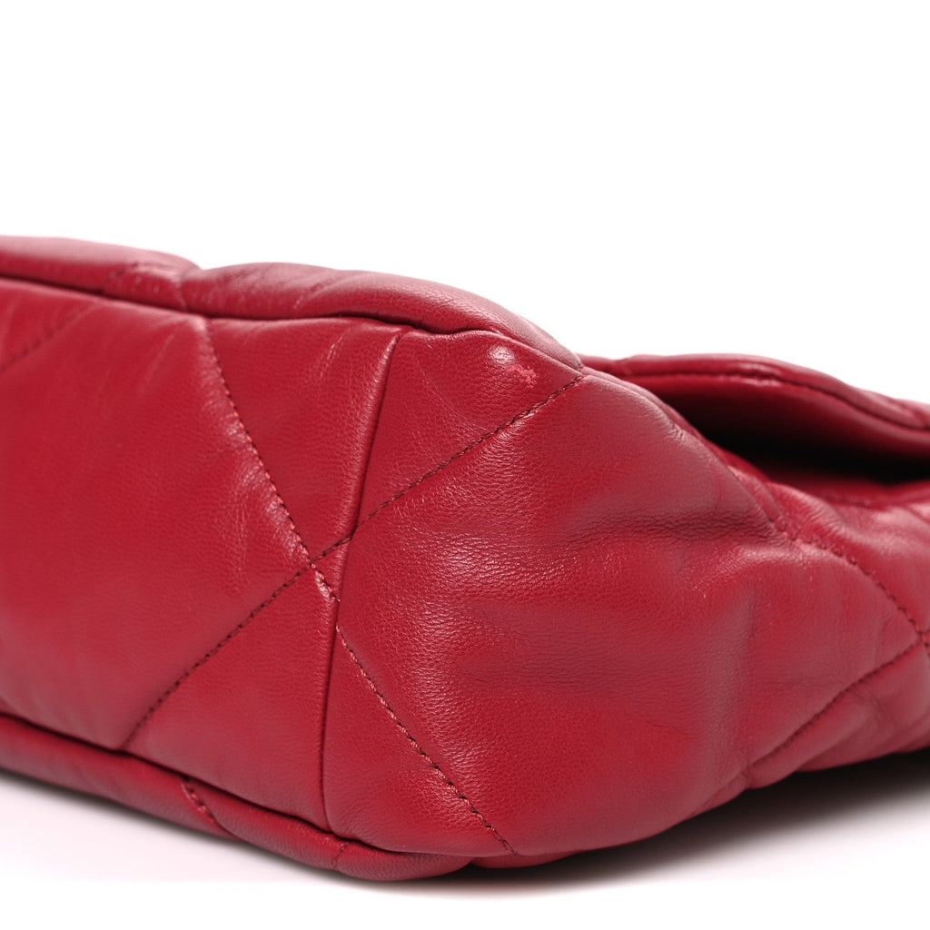 Lambskin Quilted Large Chanel 19 Flap Red