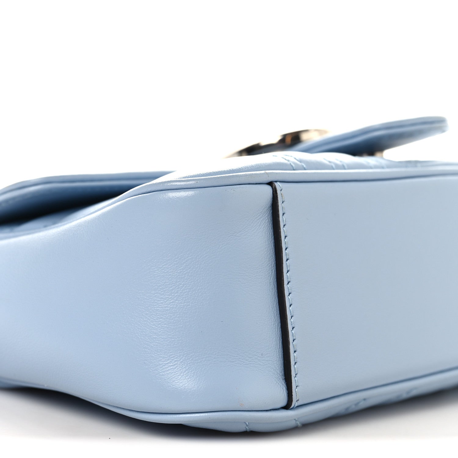 Calfskin Matelasse Mini GG Marmont Shoulder Bag Porcelain Light Blue