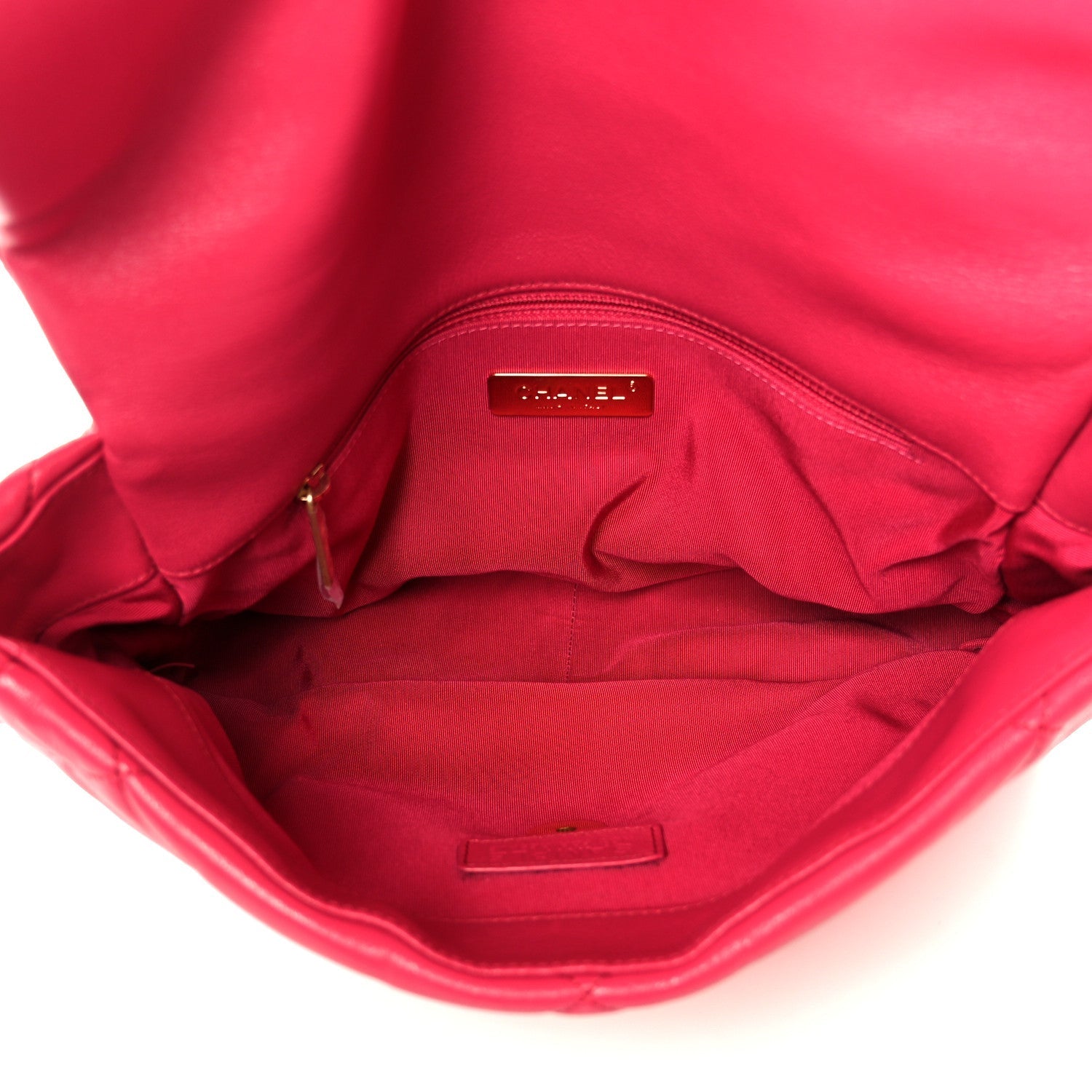 Goatskin Quilted Large Chanel 19 Flap Dark Pink