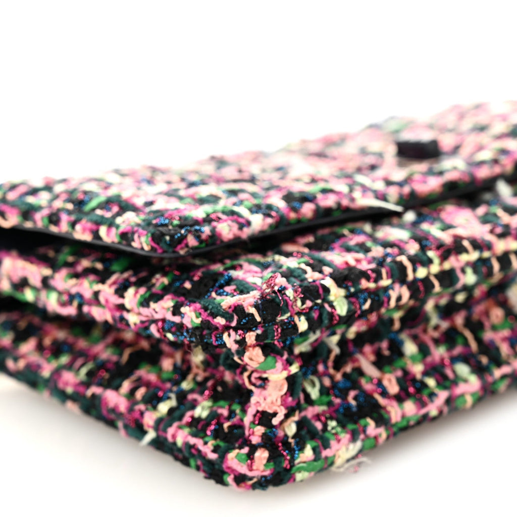 Tweed Quilted Reissue Wallet On Chain WOC Pink Multicolor