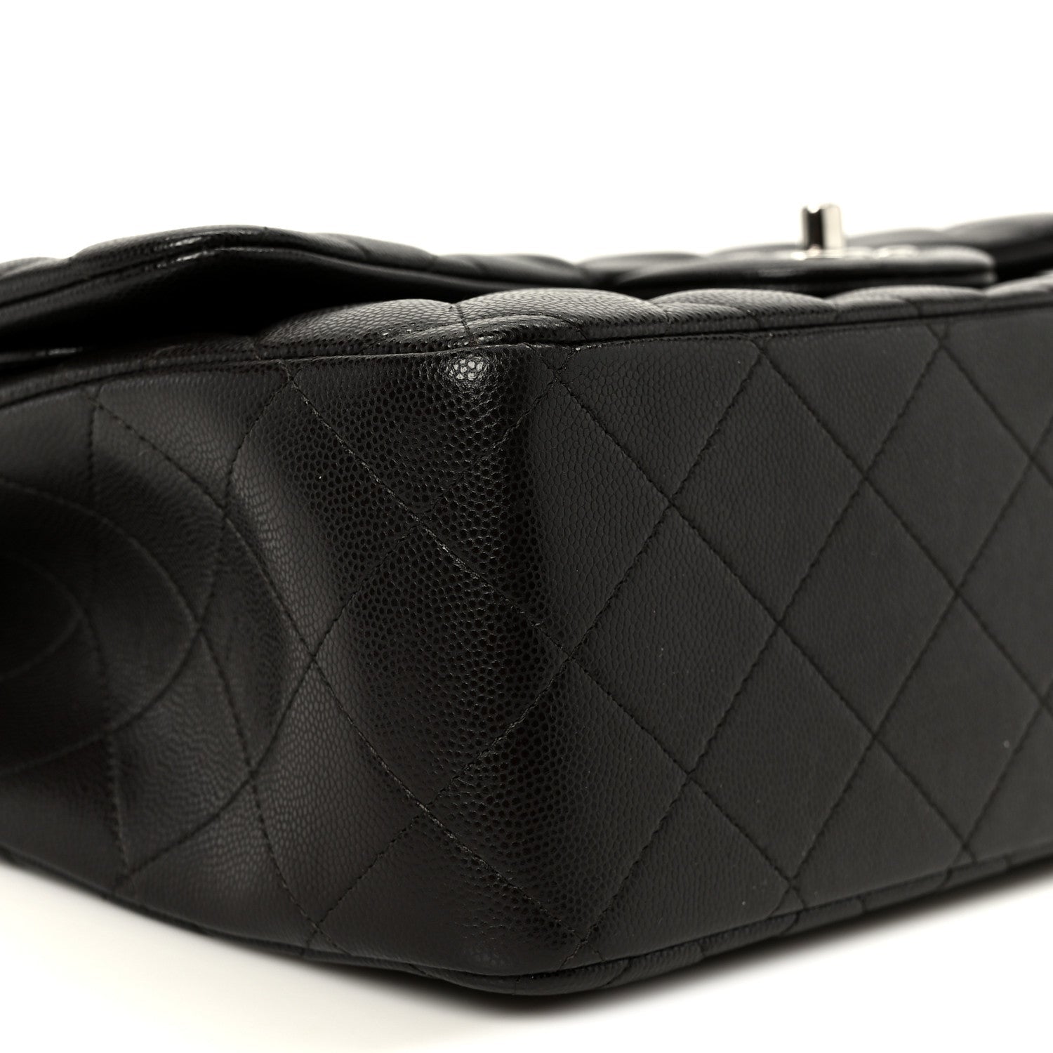 Caviar Quilted Jumbo Double Flap Dark Brown
