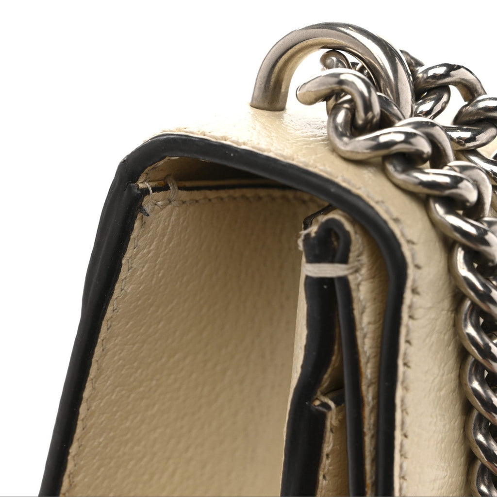 Textured Calfskin Crystal Mini Dionysus Shoulder Bag Mystic White