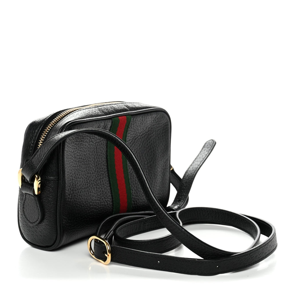 Calfskin Web Mini Ophidia Shoulder Bag Black
