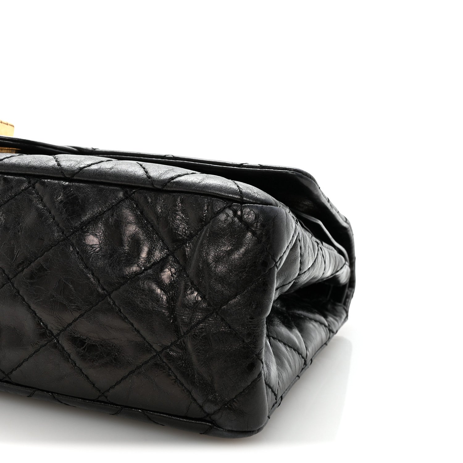 Aged Calfskin Quilted 2.55 Reissue 227 Flap Black